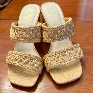 Oasis Society Barbara Woven Heels in Wheat -- Size 7.5 -- NWT/NIB